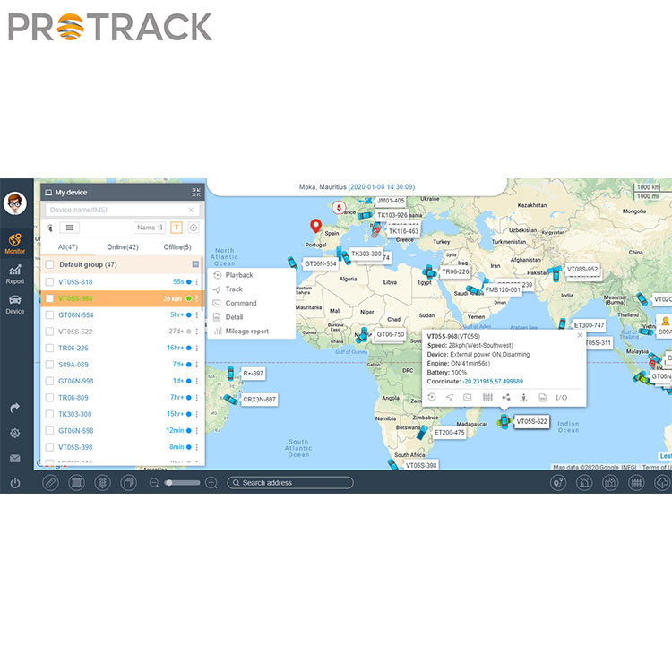 La dimostrazione del motore al minimo sulla piattaforma Protrack